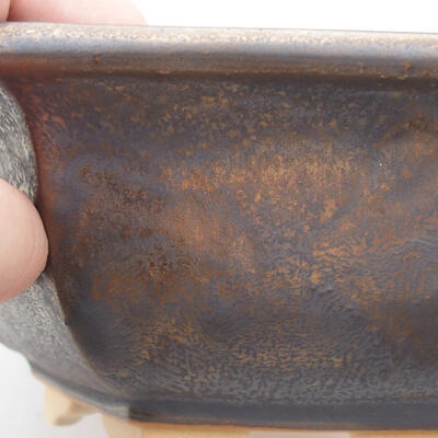 Ceramic bonsai bowl 17.5 x 20 x 8 cm, metal color - 2