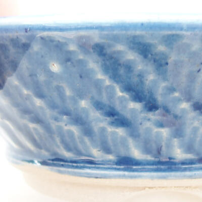 Ceramic bonsai bowl 11.5 x 11.5 x 4 cm, color blue - 2