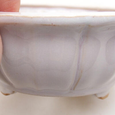 Ceramic bonsai bowl 10.5 x 10.5 x 4.5 cm, white color - 2