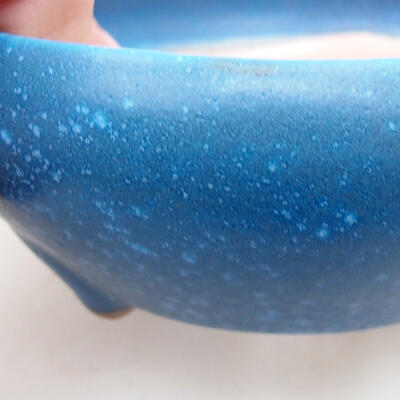 Ceramic bonsai bowl 10.5 x 10.5 x 4.5 cm, color blue - 2