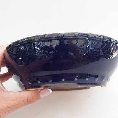 Ceramic bonsai bowl 17 x 17 x 4,5 cm, color blue - 2