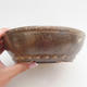 Ceramic bonsai bowl 17,5 x 17,5 x 5 cm, brown color - 2/4