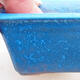 Ceramic bonsai bowl 11 x 7.5 x 4 cm, color blue - 2/3