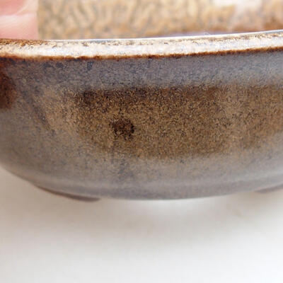 Ceramic bonsai bowl 10 x 8.5 x 4 cm, brown color - 2