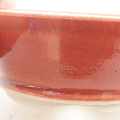 Ceramic bonsai bowl 10 x 10 x 4 cm, brick color - 2