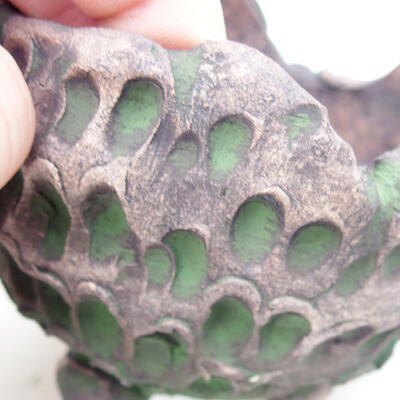 Ceramic Shell 8.5 x 8 x 7 cm, color gray-green - 2