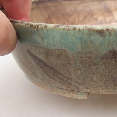 Ceramic bonsai bowl 22.5 x 19.5 x 5 cm, color green - 2