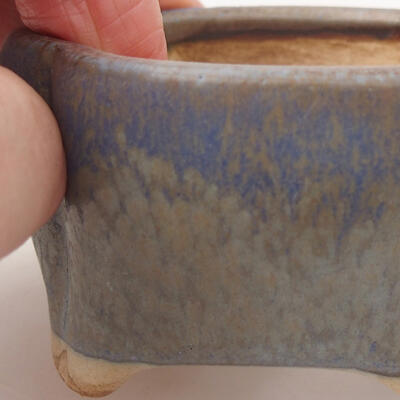 Ceramic bonsai bowl 7.5 x 7 x 4 cm, color blue - 2