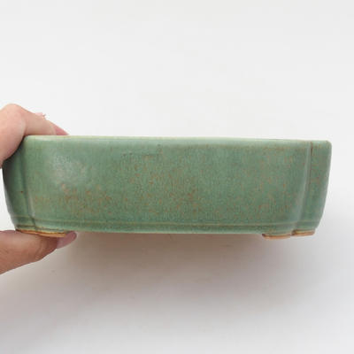 Ceramic bonsai bowl 18 x 12,5 x 5 cm, color green - 2
