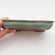 Ceramic bonsai bowl 15,5 x 12,5 x 2 cm, color green - 2/4