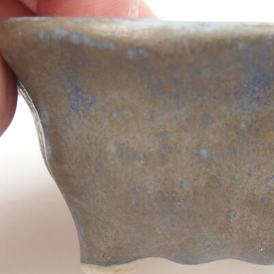 Ceramic bonsai bowl 7 x 6.5 x 3.5 cm, color blue-brown - 2