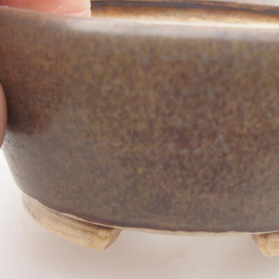 Ceramic bonsai bowl 7.5 x 7 x 3.5 cm, color brown - 2