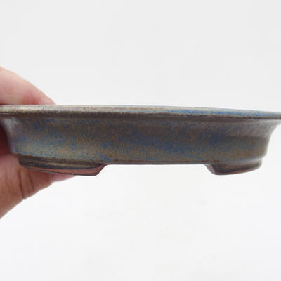 Ceramic bonsai bowl 12.5 x 11 x 2 cm, color blue - 2