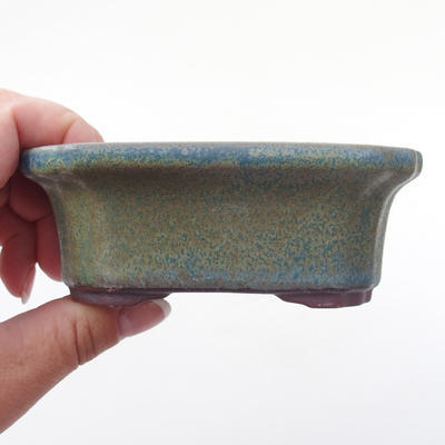 Ceramic bonsai bowl 11 x 9 x 4 cm, color blue - 2