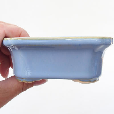 Ceramic bonsai bowl 10.5 x 8.5 x 4 cm, blue color - 2
