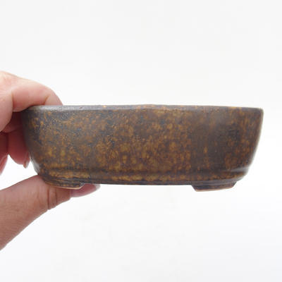 Ceramic bonsai bowl 13 x 8,5 x 4 cm, color brown - 2