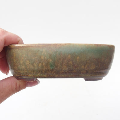 Ceramic bonsai bowl 13 x 8,5 x 3,5 cm, color green - 2