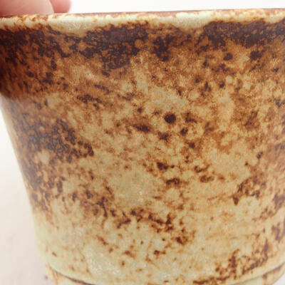 Ceramic bonsai bowl 10 x 10 x 6.5 cm, color yellow-brown - 2