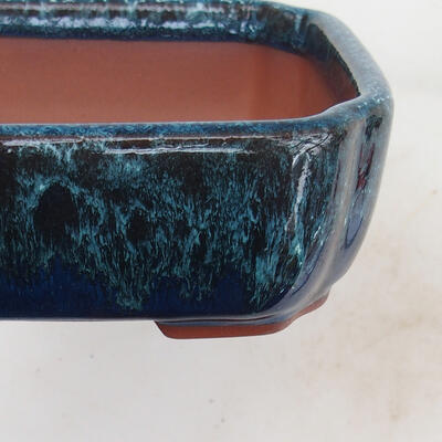 Bonsai bowl 15 x 13 x 5 cm, color blue-white - 2