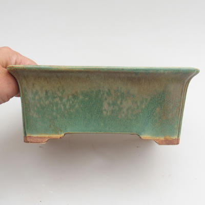Ceramic bonsai bowl 18 x 14 x 7 cm, color green - 2