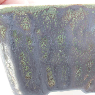 Ceramic bonsai bowl 8 x 8 x 5.5 cm, color green - 2
