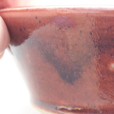 Ceramic bonsai bowl 11 x 11 x 4.5 cm, burgundy color - 2