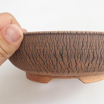 Ceramic bonsai bowl 18 x 18 x 5,5 cm, color brown - 2