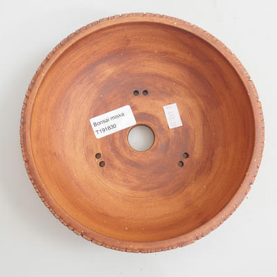 Ceramic bonsai bowl 18 x 18 x 5,5 cm, brown-red color - 2