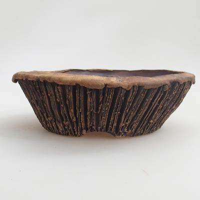 Ceramic bonsai bowl 21,5 x 21,5 x 7 cm, gray color - 2