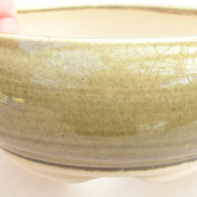 Ceramic bonsai bowl 10.5 x 10.5 x 5 cm, color green - 2