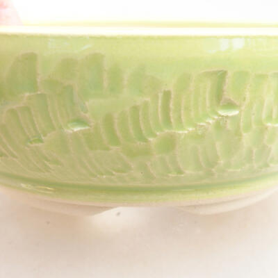 Ceramic bonsai bowl 12 x 12 x 4.5 cm, color green - 2