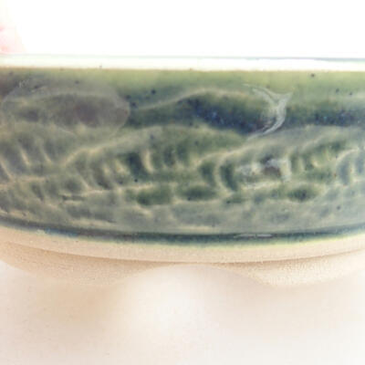 Ceramic bonsai bowl 11 x 11 x 3.5 cm, color green - 2