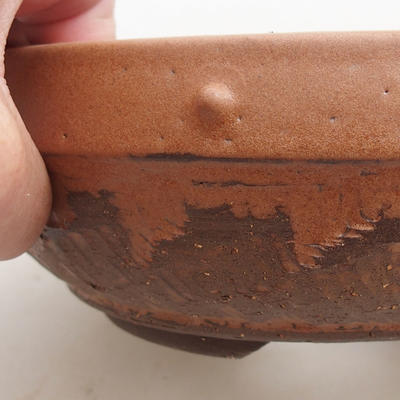 Ceramic bonsai bowl 17 x 17 x 6 cm, color brown - 2