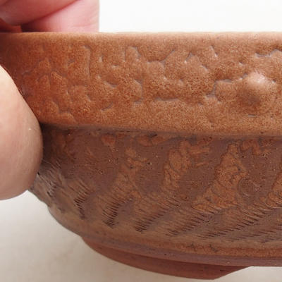 Ceramic bonsai bowl 15.5 x 15.5 x 5 cm, brown color - 2