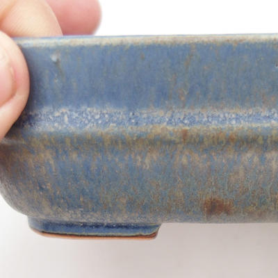 Ceramic bonsai bowl 14,5 x 12 x 4,5 cm, brown-blue color - 2nd quality - 2