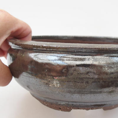 Ceramic bonsai bowl - 17 x 17 x 7 cm, color green - 2
