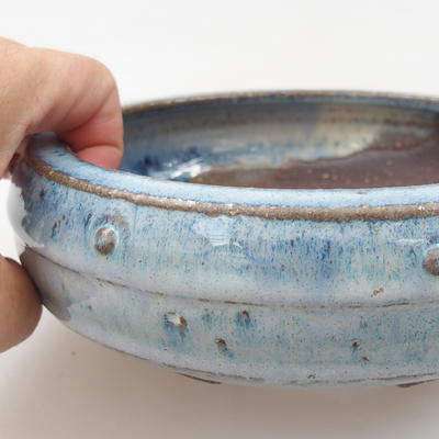 Ceramic bonsai bowl - 16 x 16 x 5 cm, color blue - 2