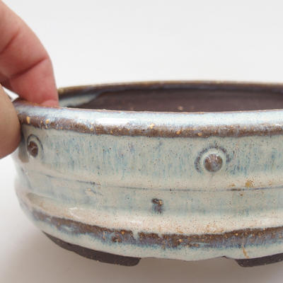 Ceramic bonsai bowl - 16 x 16 x 5 cm, color blue - 2