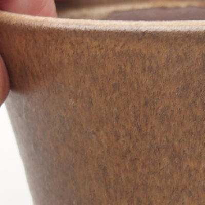 Ceramic bonsai bowl 10.5 x 10.5 x 9.5 cm, brown color - 2