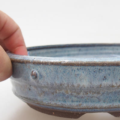 Ceramic bonsai bowl - 18,5 x 18,5 x 5 cm, color blue - 2