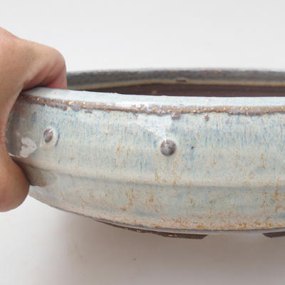 Ceramic bonsai bowl - 24 x 24 x 6,5 cm, color blue - 2