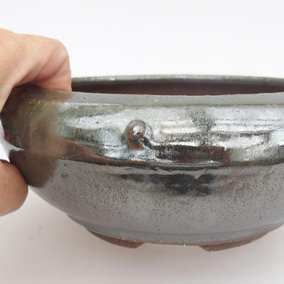 Ceramic bonsai bowl - 16 x 16 x 7 cm, color green - 2