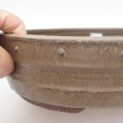 Ceramic bonsai bowl - 24 x 24 x 7 cm, color gray - 2