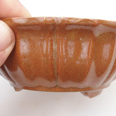 Ceramic bonsai bowl 11,5 x 11,5 x 4,5 cm, color brown - 2nd quality - 2