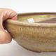 Ceramic bonsai bowl - 22 x 22 x 6,5 cm, brown-yellow color - 2/3