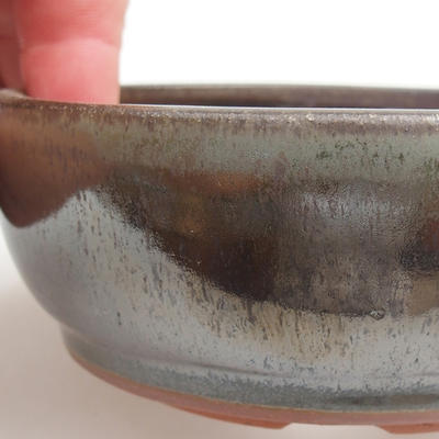 Ceramic bonsai bowl 11 x 11 x 4,5 cm, color green - 2