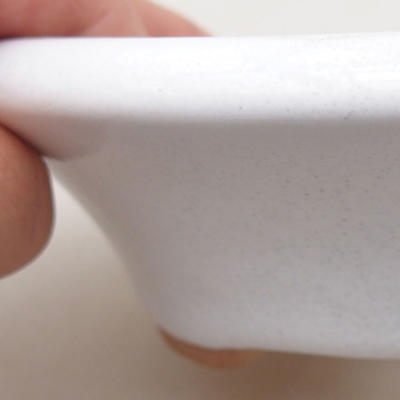 Ceramic bonsai bowl 12.5 x 12.5 x 4 cm, white color - 2