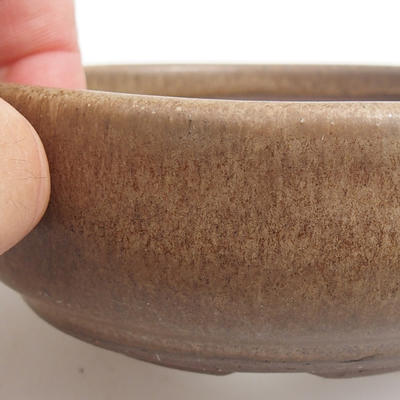 Ceramic bonsai bowl 10.5 x 10.5 x 4 cm, brown color - 2