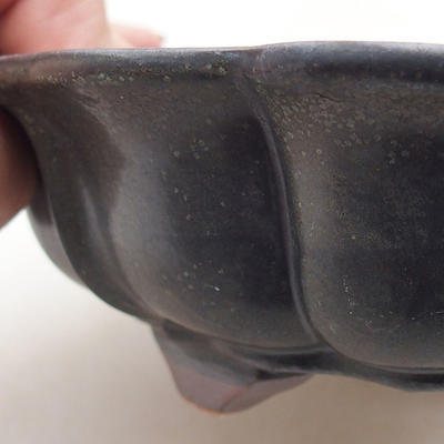 Ceramic bonsai bowl 17 x 17 x 4.5 cm, gray color - 2