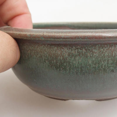 Ceramic bonsai bowl 10 x 10 x 4 cm, color green - 2